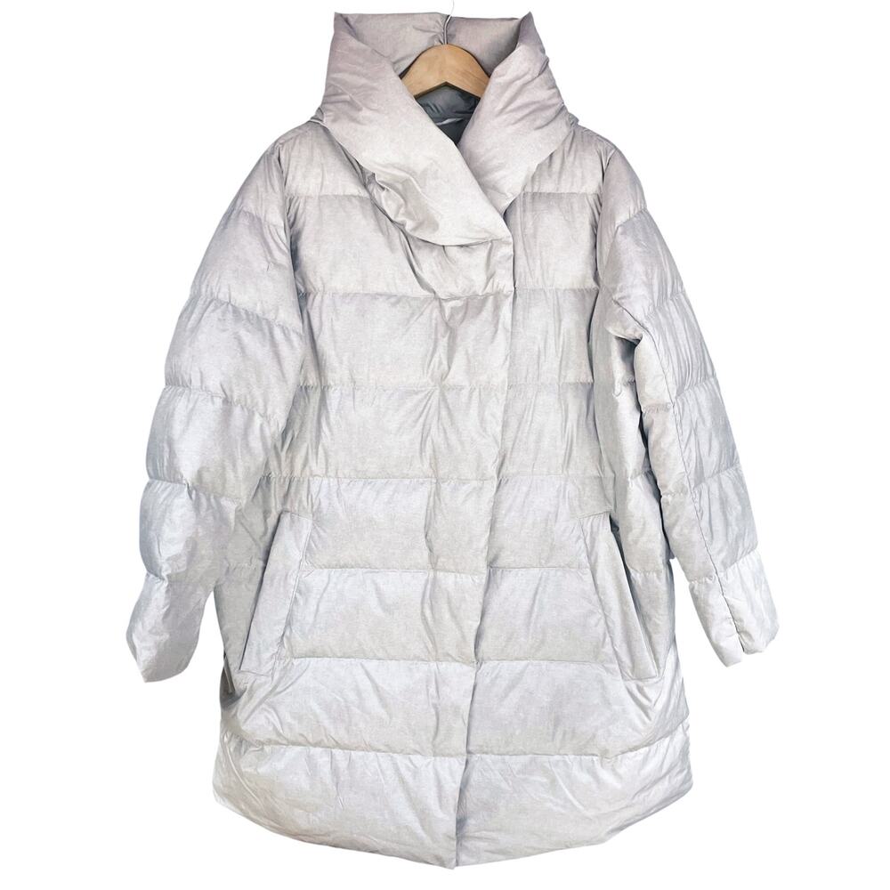 EDDIE BAUER Cirruslite 650 Down Longline Wrap Parka in Gray/Silver Size XXL